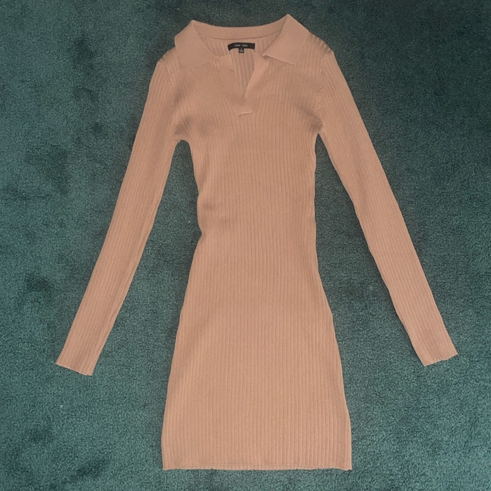 Brown collared dress